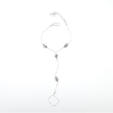 Bratara cu inel floricele-calut Argint