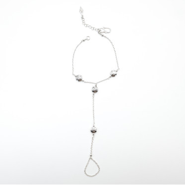 Bratara cu inel model spirala Argint