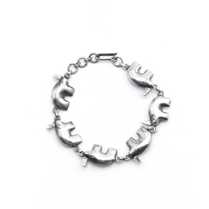 Bratara flexibila model elefant Argint