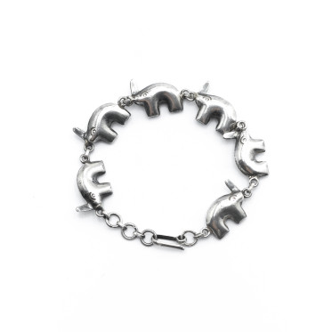 Bratara flexibila model elefant Argint