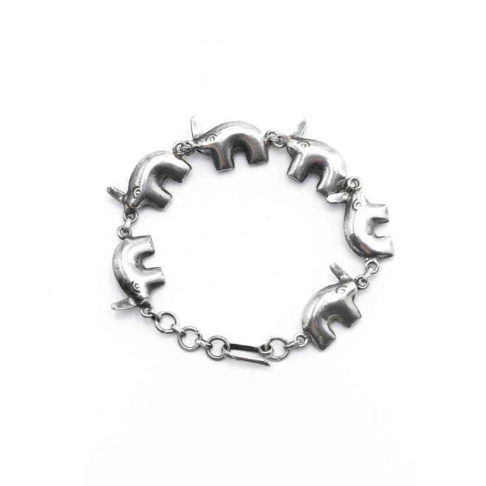 Bratara flexibila model elefant Argint