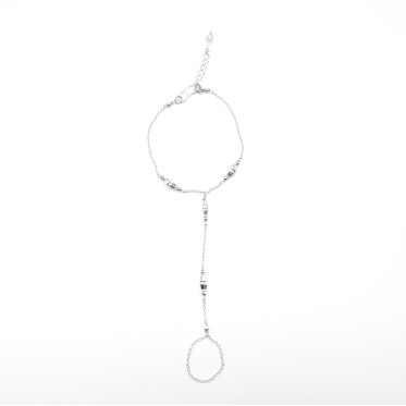 Bratara cu inel rombulete Argint