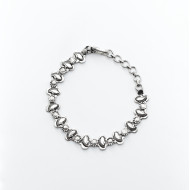 Bratara flexibila floare si petala Argint