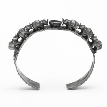 Bratara fixa etnica elefanti Argint