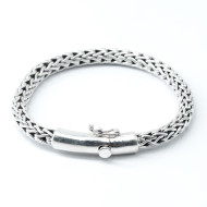 Bratara flexibila impletitura spic rotunda Argint