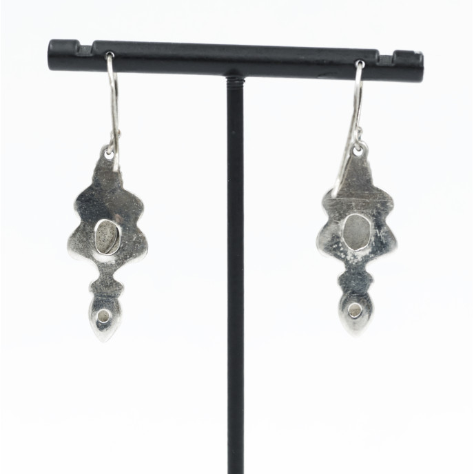 Cercei lungi doua pietre naturale Argint