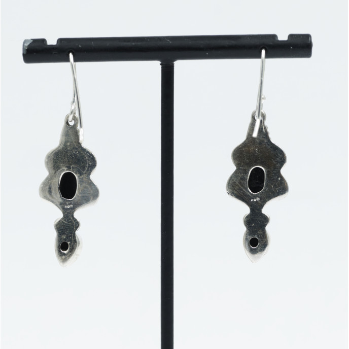 Cercei lungi doua pietre naturale Argint