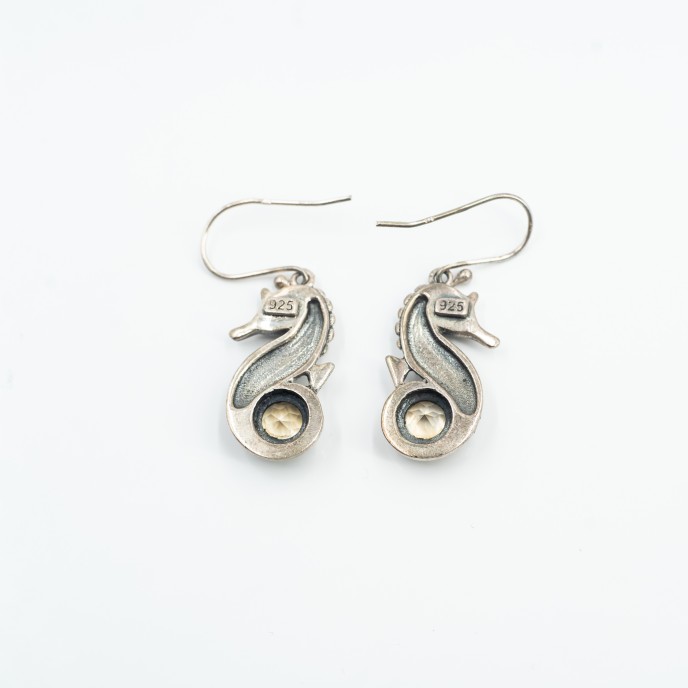 Cercei calut-de-mare pietre naturale Argint