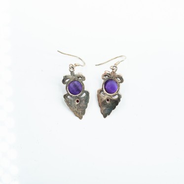 Cercei lungi fundita pietre naturale Argint