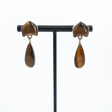 Cercei picatura lunga pietre naturale Argint