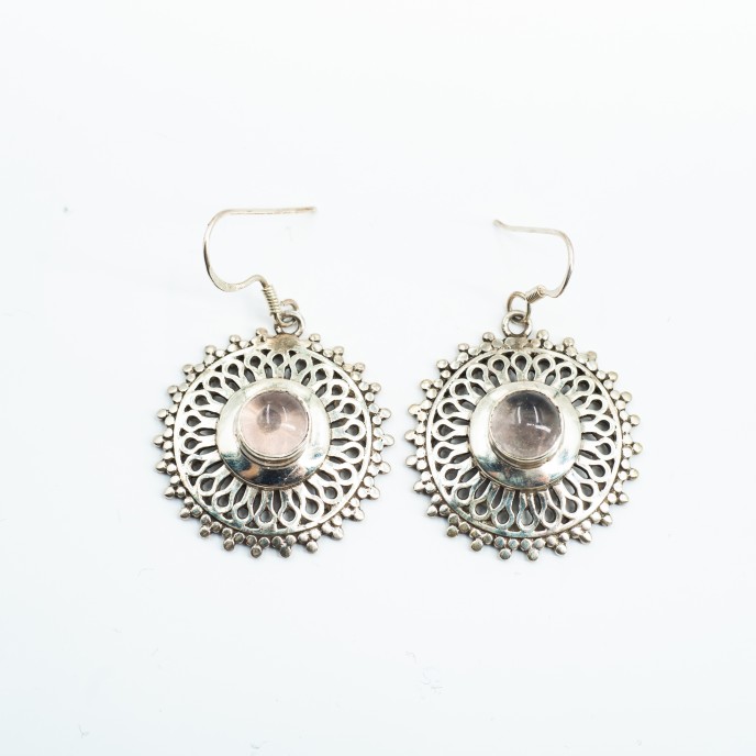 Cercei floarea soarelui pietre naturale Argint