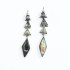 Cercei lungi romb pietre naturale L Argint