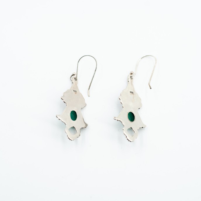 Cercei lungi bradut pietre naturale Argint