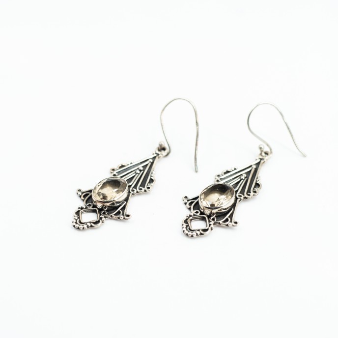 Cercei lungi bradut pietre naturale Argint