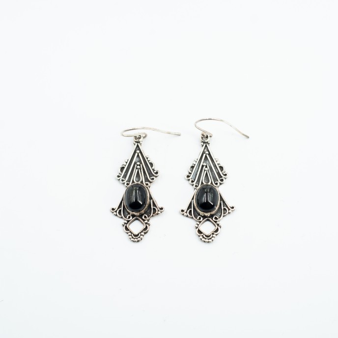 Cercei lungi bradut pietre naturale Argint