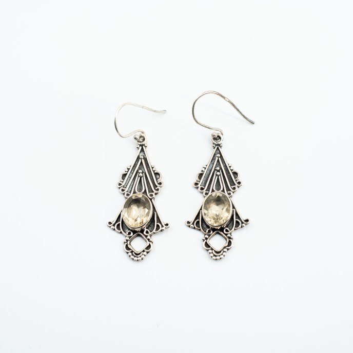 Cercei lungi bradut pietre naturale Argint