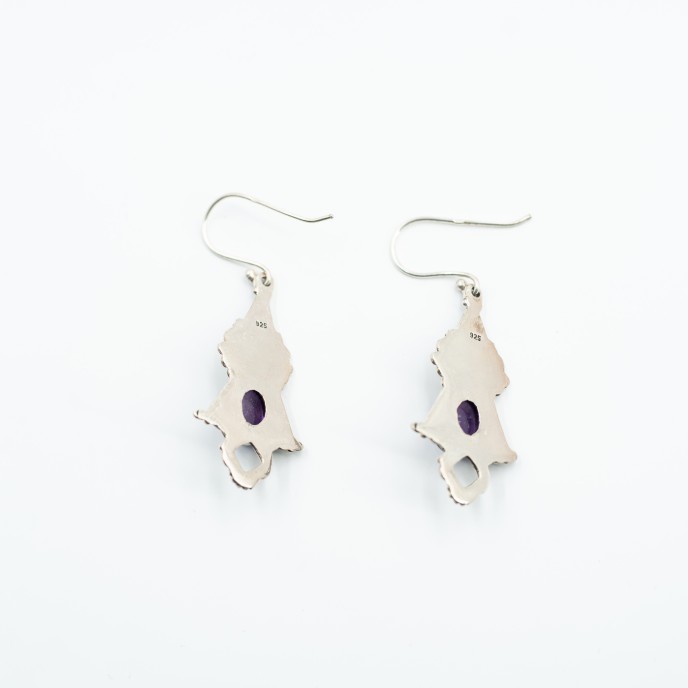 Cercei lungi bradut pietre naturale Argint