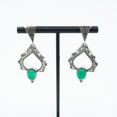 Cercei lungi candelabru pietre naturale Argint