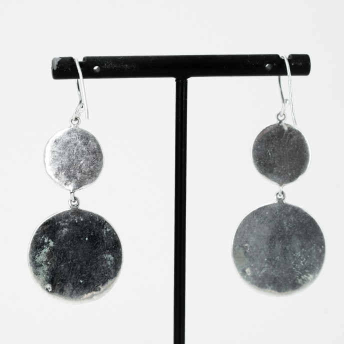 Cercei lungi doua spirale Argint