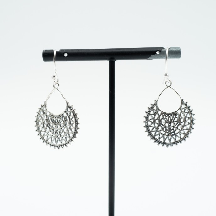 Cercei rotunzi filigranati s Argint