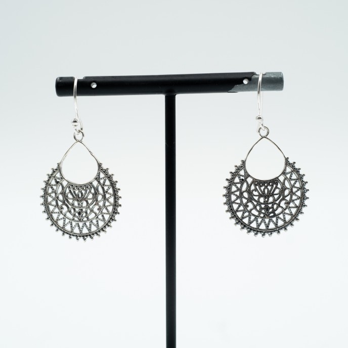Cercei rotunzi filigranati s Argint