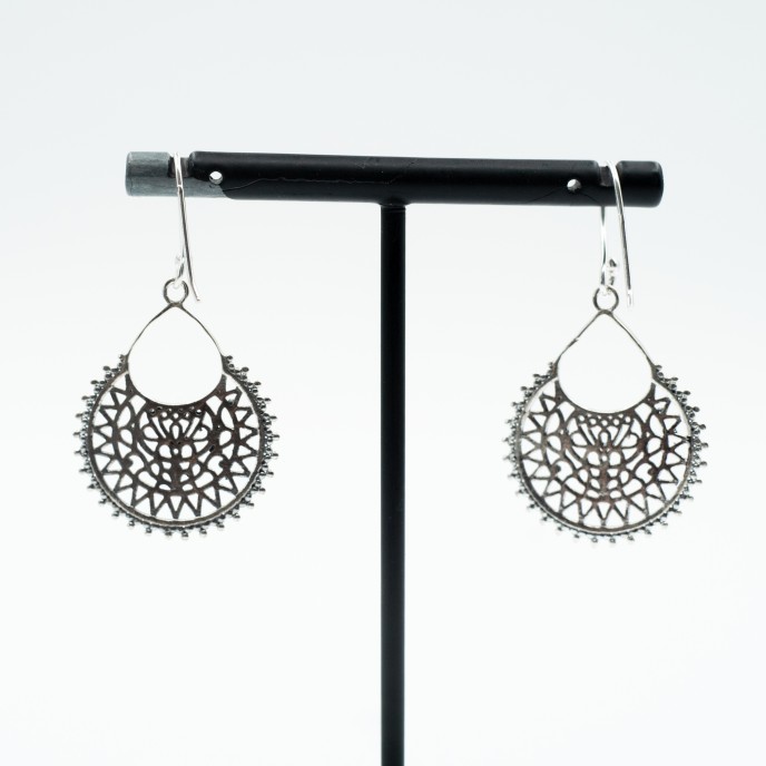 Cercei rotunzi filigranati s Argint