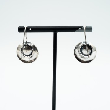 Cercei rotunzi doua farfurii Argint