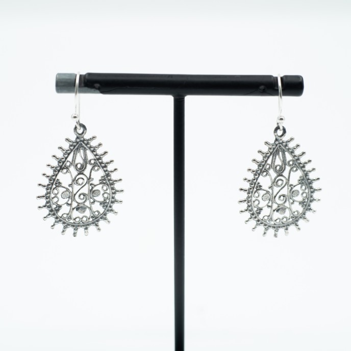 Cercei picatura filigranata s Argint