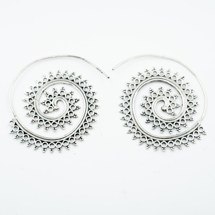 Cercei spirala bucla tepoasa Argint