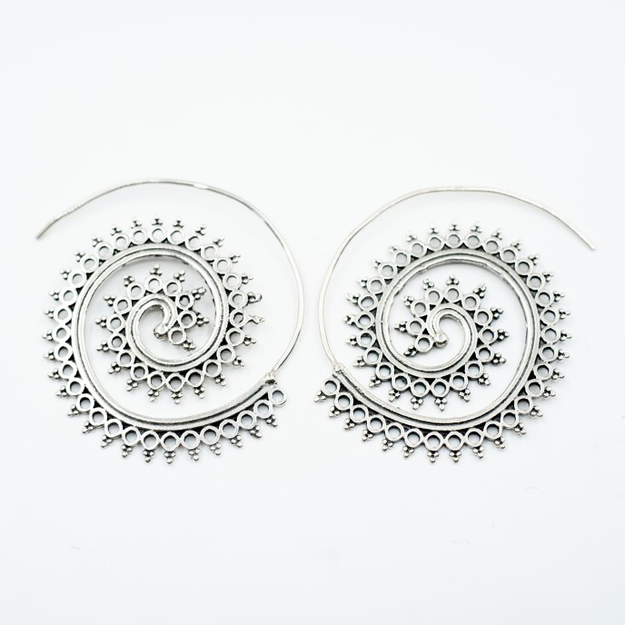 Cercei spirala bucla tepoasa Argint