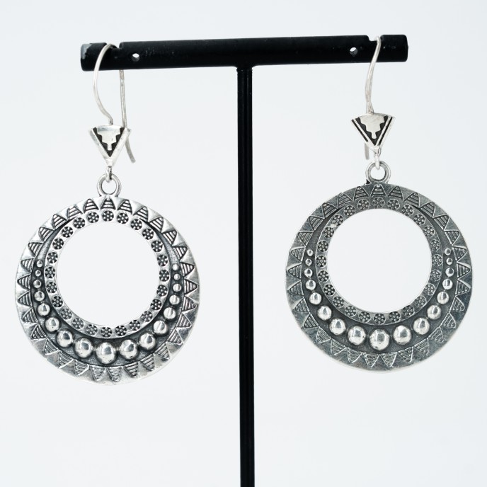 Cercei lungi cerc solar Argint