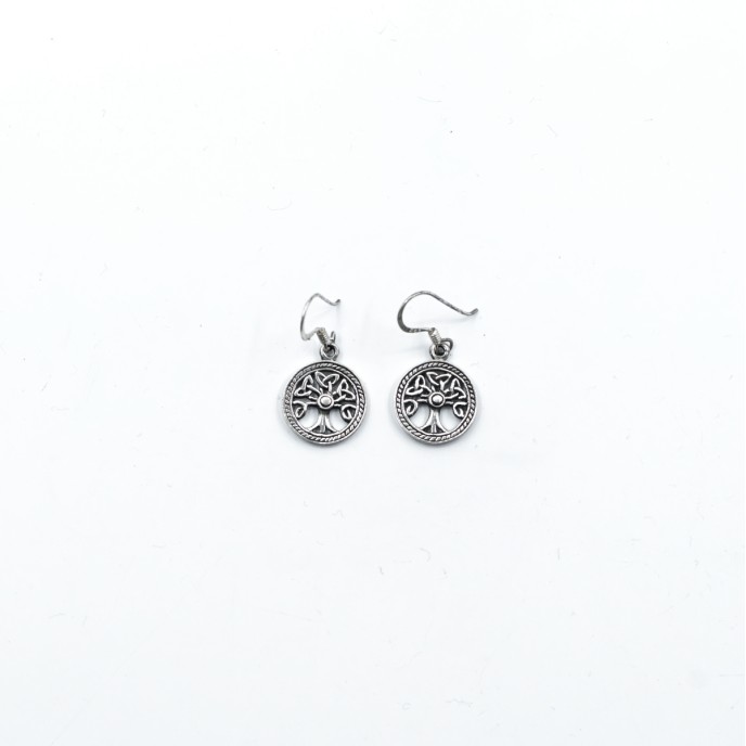 Cercei cu tortita arborele vietii Argint