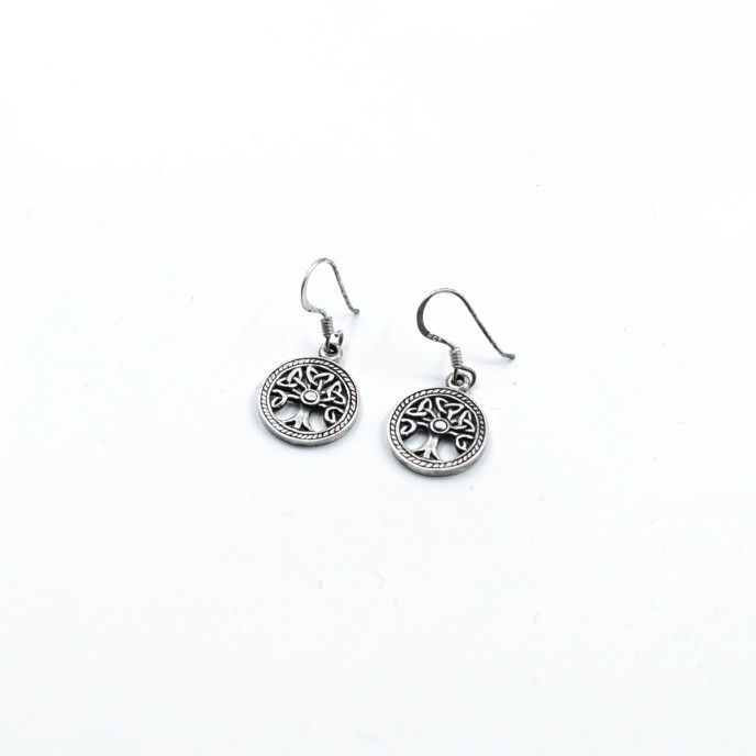 Cercei cu tortita arborele vietii Argint