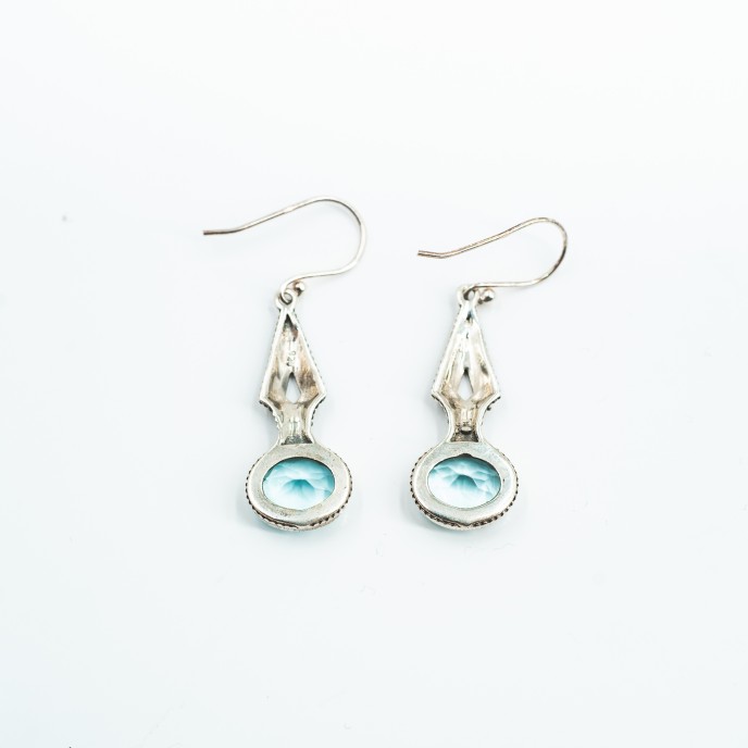 Cercei lungi con pietre naturale Argint