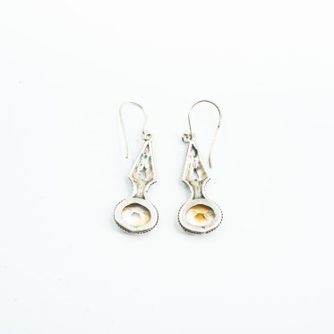 Cercei lungi con pietre naturale Argint