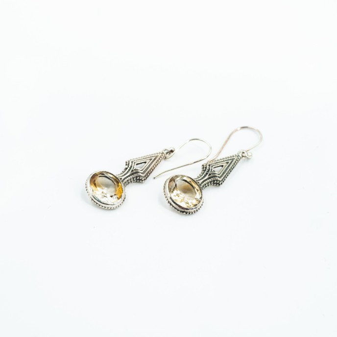 Cercei lungi con pietre naturale Argint