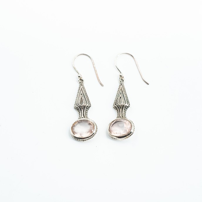 Cercei lungi con pietre naturale Argint