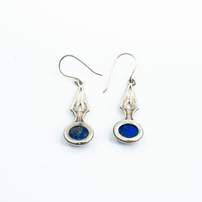 Cercei lungi con pietre naturale Argint