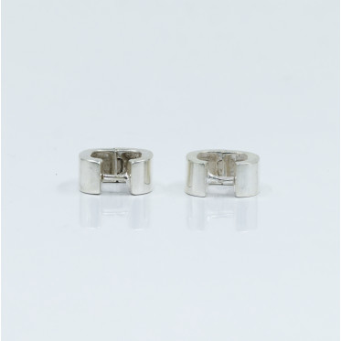 Cercei creola click patrata 7*14mm Argint