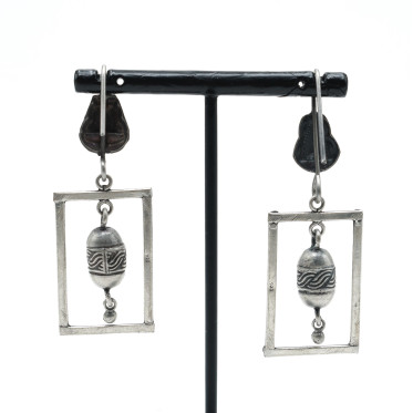 Cercei etnici dreptunghiulari butelcuta Argint