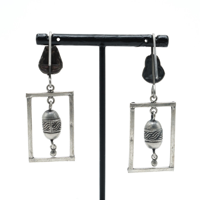 Cercei etnici dreptunghiulari butelcuta Argint
