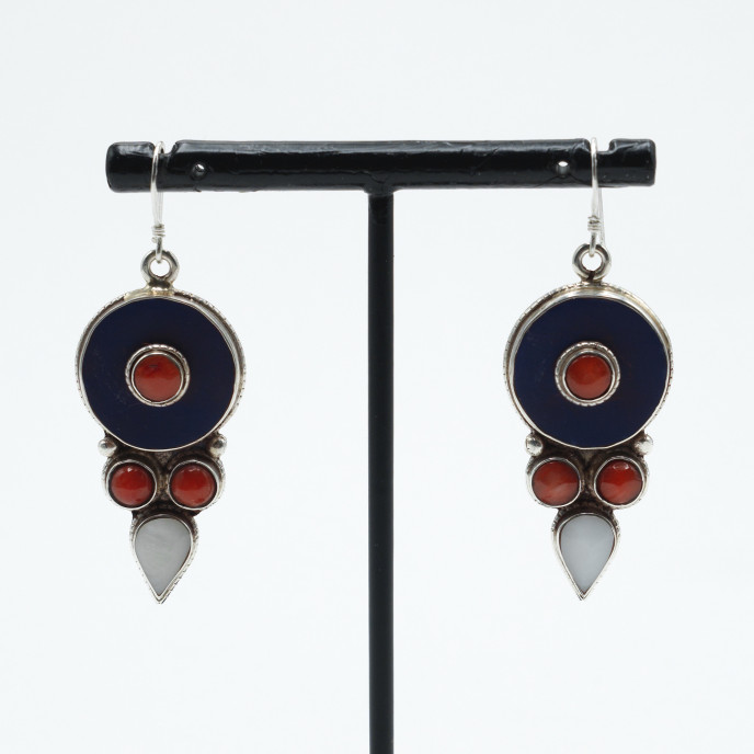 Cercei Nepal rotunzi picaturi Argint