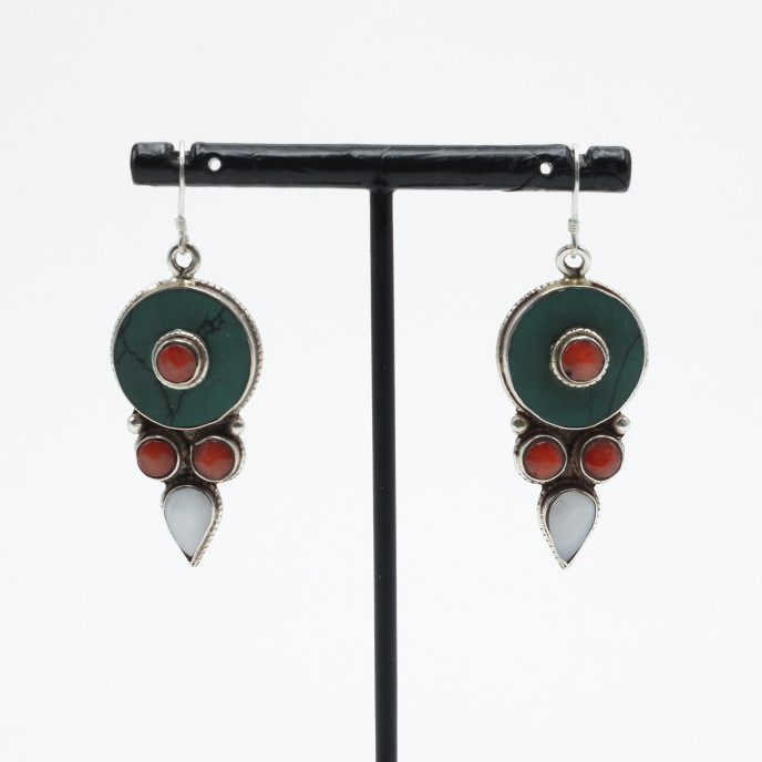 Cercei Nepal rotunzi picaturi Argint