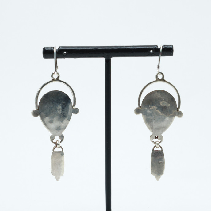 Cercei Nepal picatura bat Argint