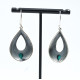 Cercei picatura hammered turcoaza Argint