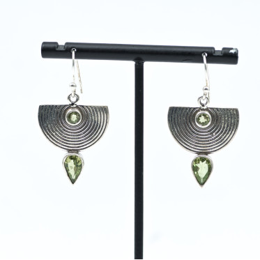 Cercei semicerc peridot Argint