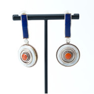 Cercei Nepal disc sidef lapis Argint