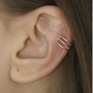 Cercei earcuff 3 linii 6mm Argint