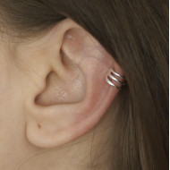 Cercei earcuff 3 linii xxs Argint