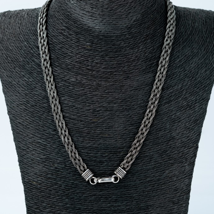 Lant model fox impletitura tripla Argint